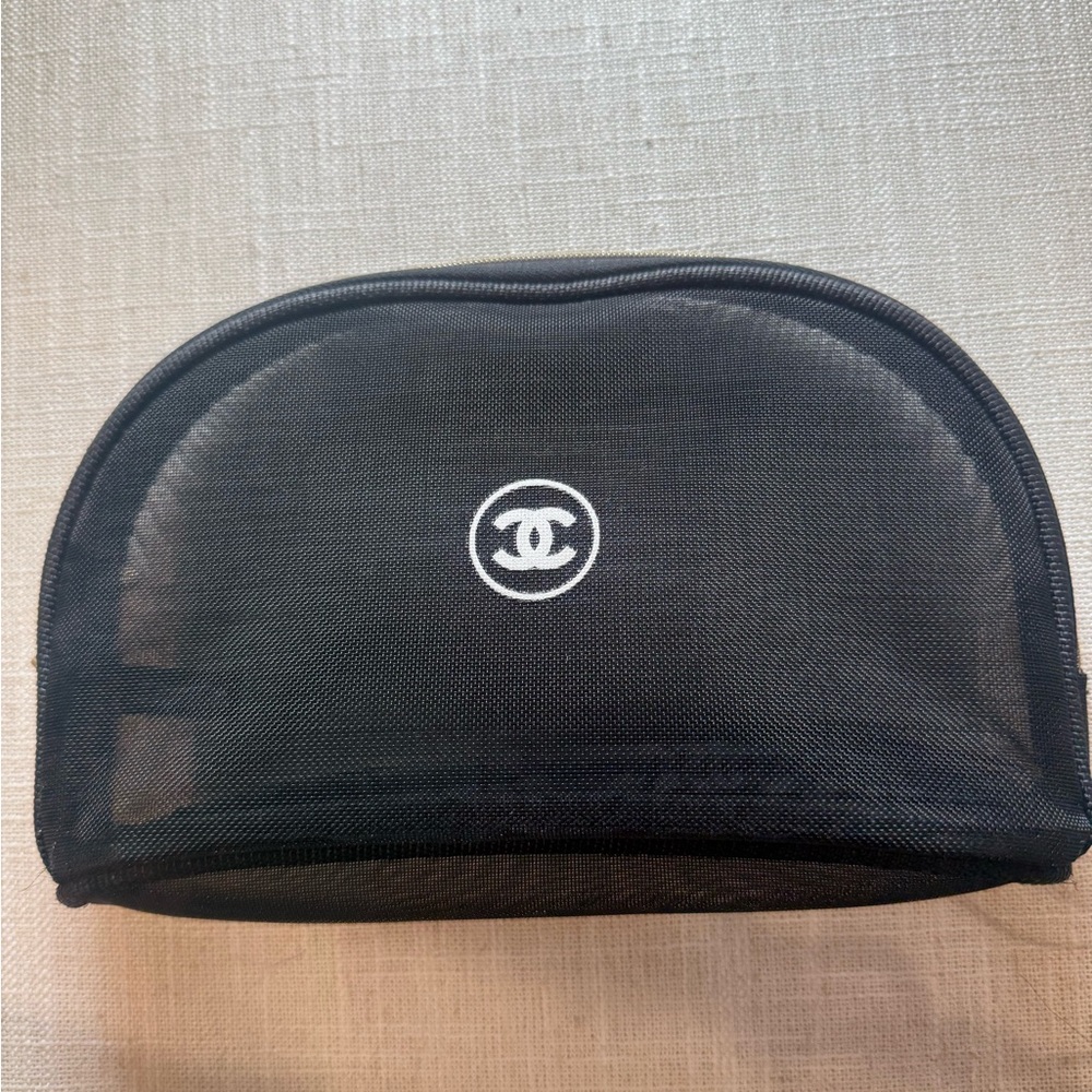 Black Mesh Cosmetic Bag